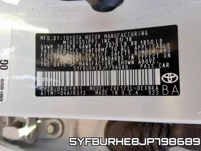 5YFBURHE8JP798689 фото 2