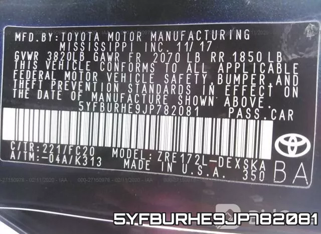 5YFBURHE9JP782081 фото 10