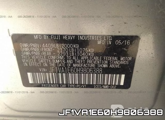 JF1VA1E60H9806388 фото 10