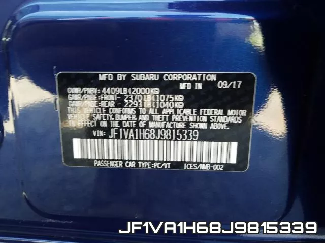 JF1VA1H68J9815339 фото 2