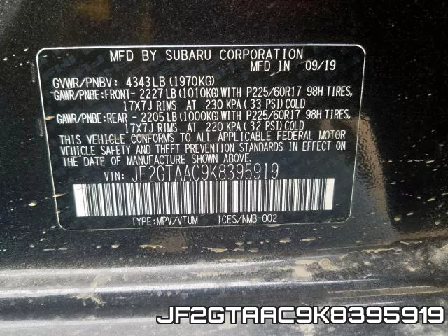 JF2GTAAC9K8395919 фото 2