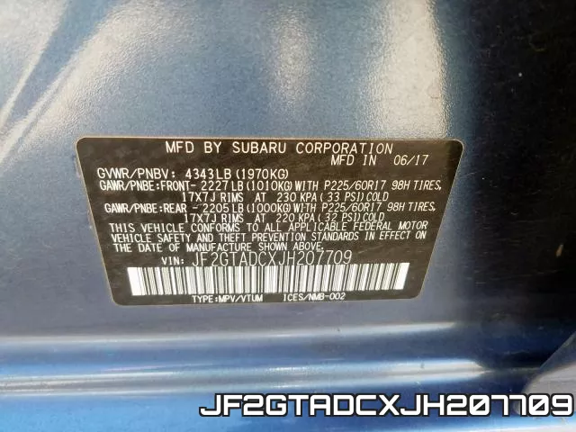 JF2GTADCXJH207709 фото 2