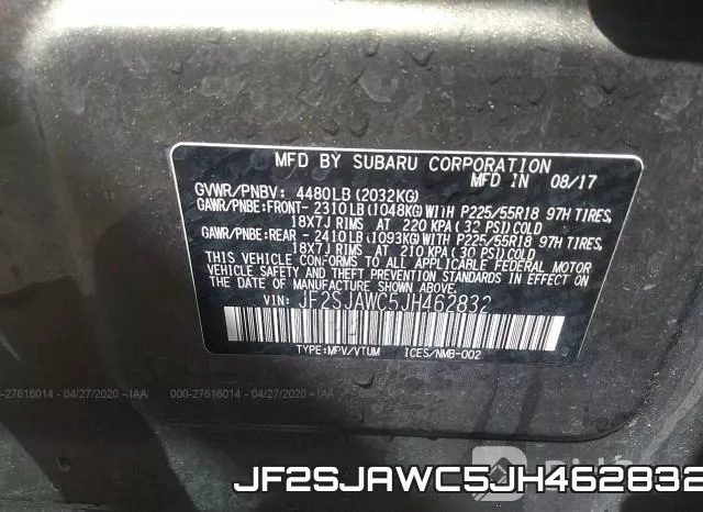 JF2SJAWC5JH462832 фото 10