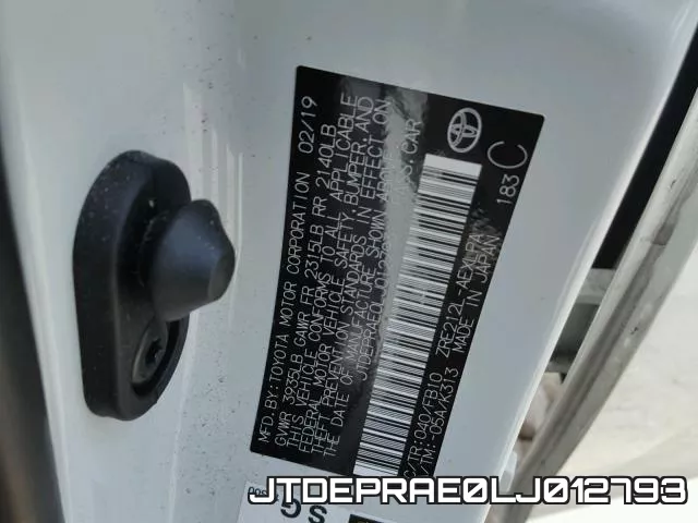 JTDEPRAE0LJ012793 фото 2