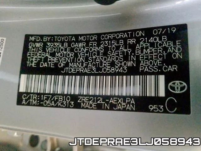 JTDEPRAE3LJ058943 фото 2