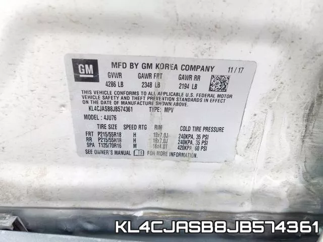 KL4CJASB8JB574361 фото 2