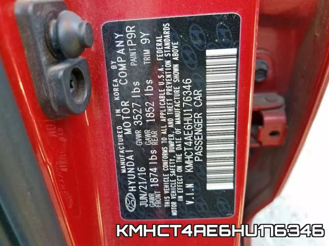 KMHCT4AE6HU176346 фото 2