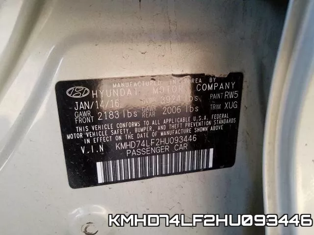 KMHD74LF2HU093446 фото 2