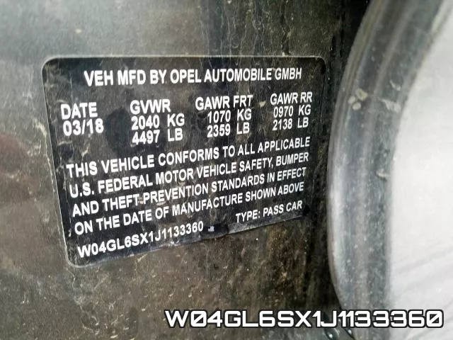W04GL6SX1J1133360 фото 2