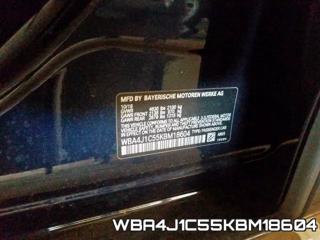 WBA4J1C55KBM18604 фото 2