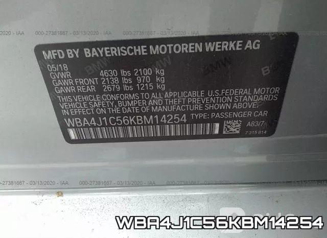 WBA4J1C56KBM14254 фото 10