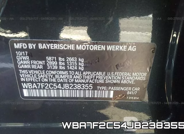 WBA7F2C54JB238355 фото 10