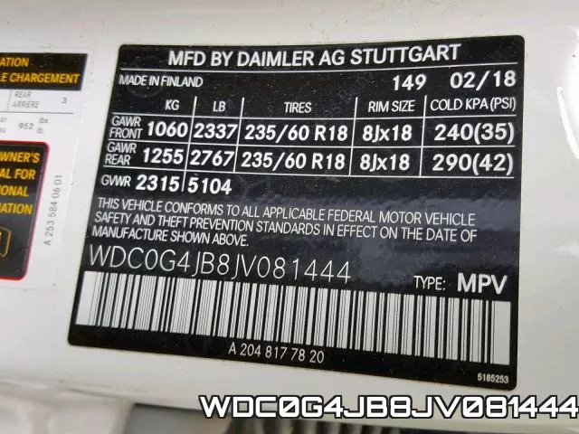 WDC0G4JB8JV081444 фото 2
