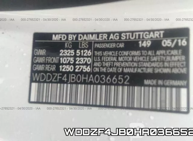 WDDZF4JB0HA036652 фото 9