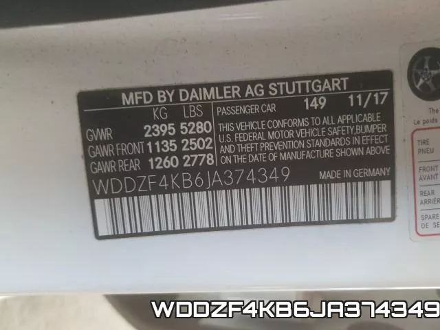 WDDZF4KB6JA374349 фото 2