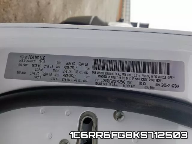 1C6RR6FG8KS712503 фото 2