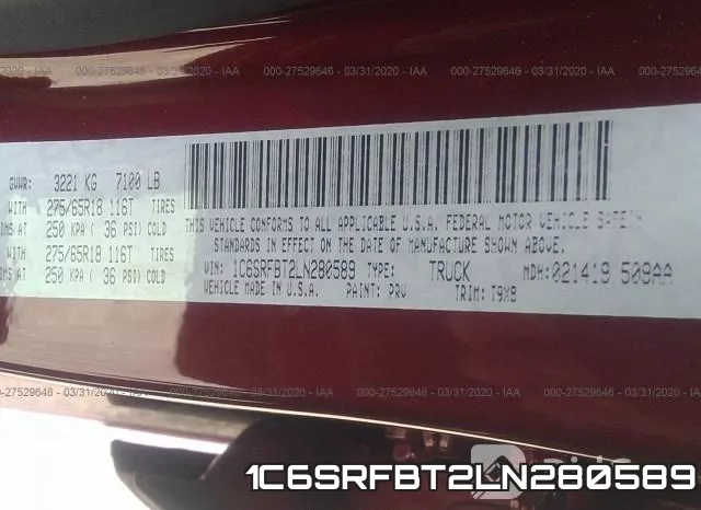 1C6SRFBT2LN280589 фото 10