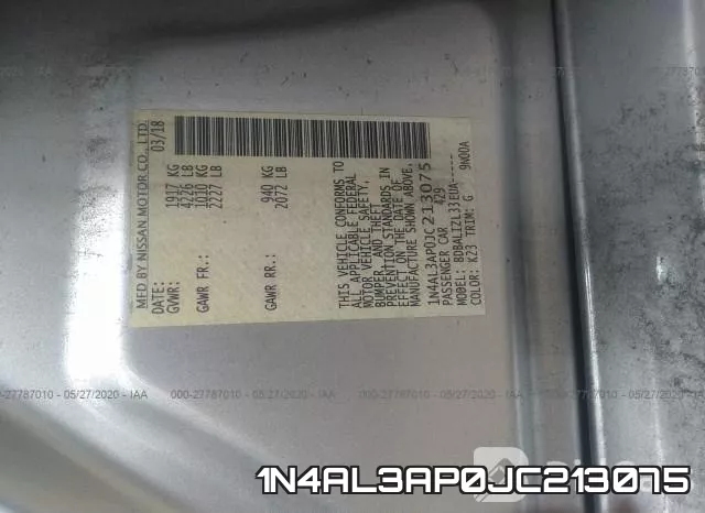 1N4AL3AP0JC213075 фото 10