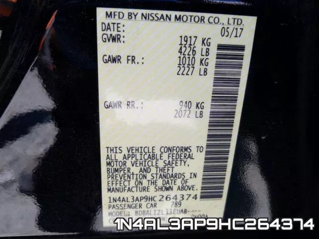 1N4AL3AP9HC264374 фото 2