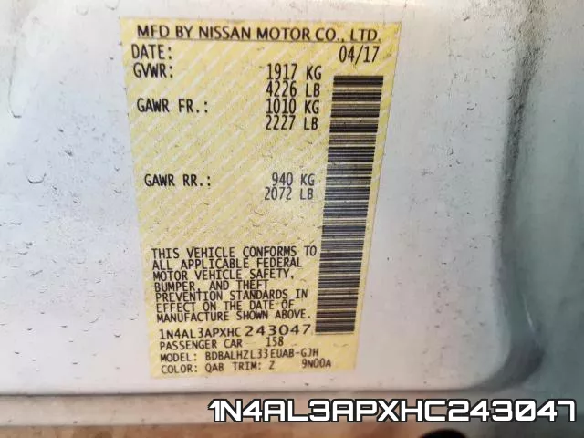1N4AL3APXHC243047 фото 2