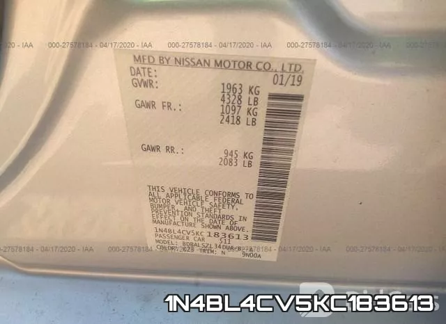 1N4BL4CV5KC183613 фото 10