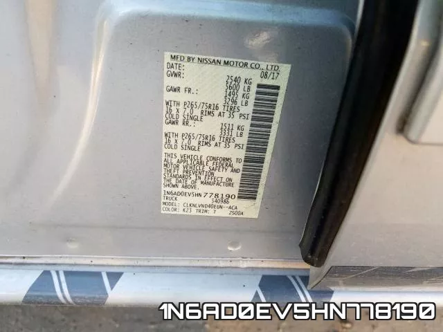 1N6AD0EV5HN778190 фото 2