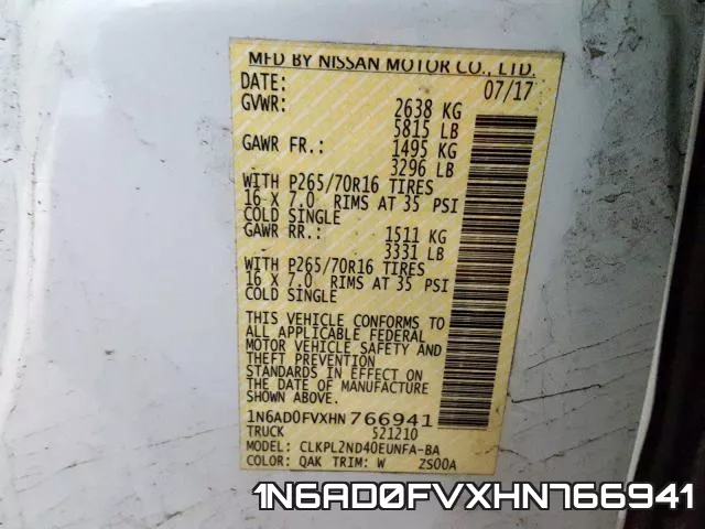 1N6AD0FVXHN766941 фото 2