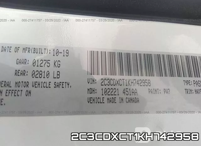 2C3CDXCT1KH742958 фото 10