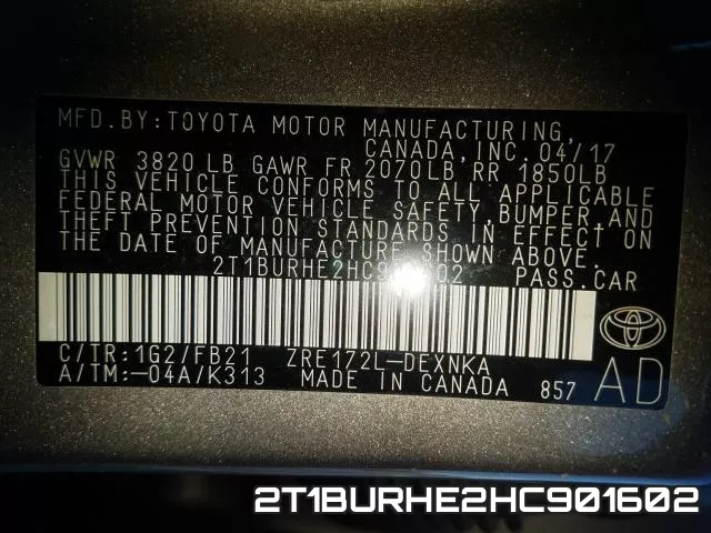 2T1BURHE2HC901602 фото 2