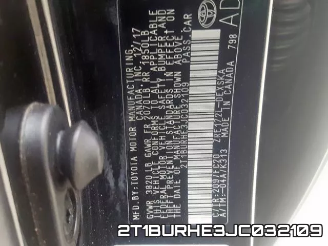 2T1BURHE3JC032109 фото 2