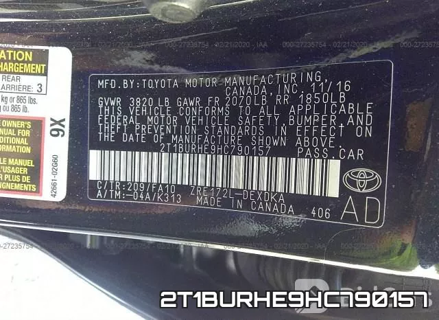 2T1BURHE9HC790157 фото 10