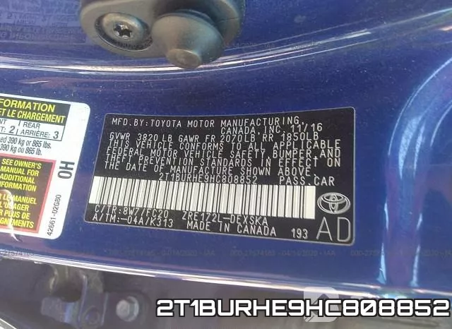 2T1BURHE9HC808852 фото 10