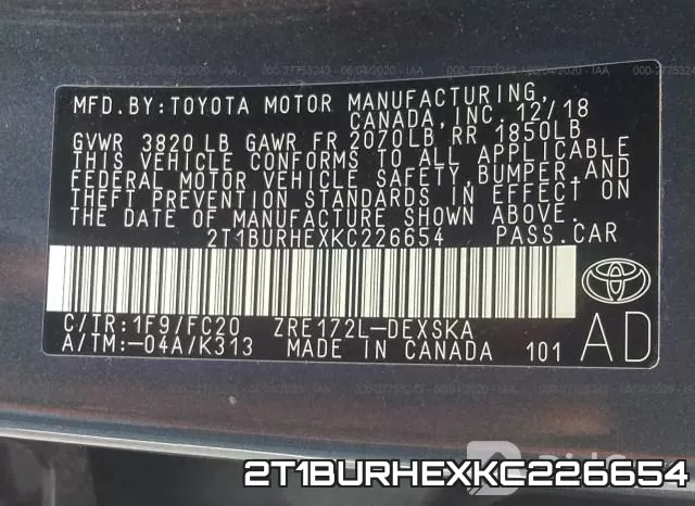2T1BURHEXKC226654 фото 10