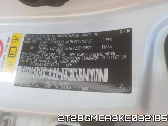 2T2BGMCA3KC032185 фото 2