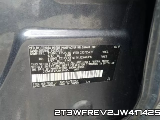 2T3WFREV2JW417425 фото 2