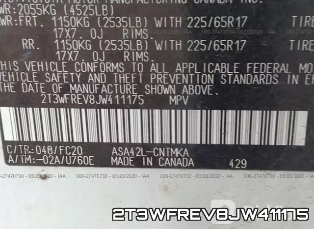 2T3WFREV8JW411175 фото 10