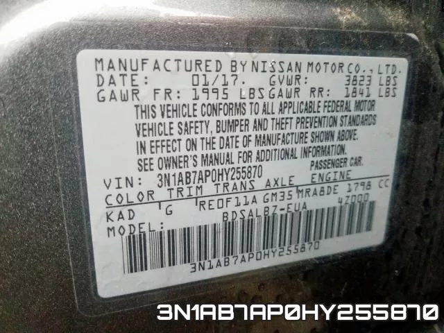 3N1AB7AP0HY255870 фото 2