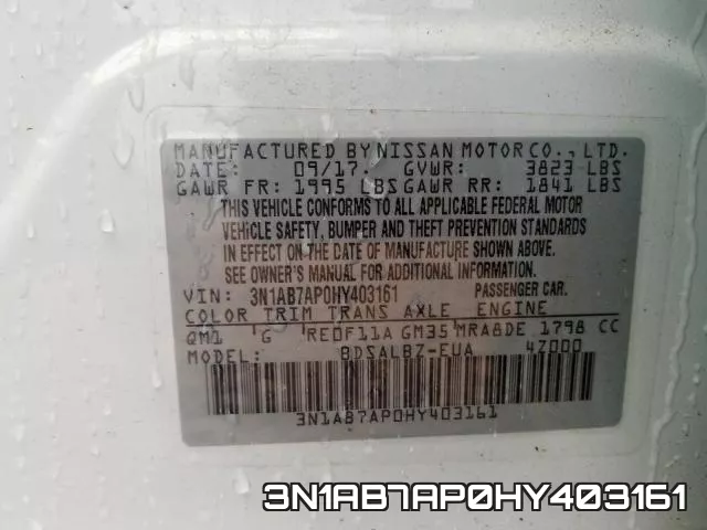 3N1AB7AP0HY403161 фото 2