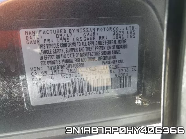 3N1AB7AP0HY406366 фото 2