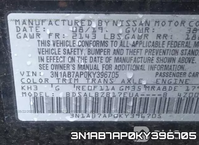 3N1AB7AP0KY396705 фото 10
