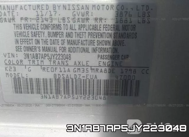 3N1AB7AP5JY223048 фото 10