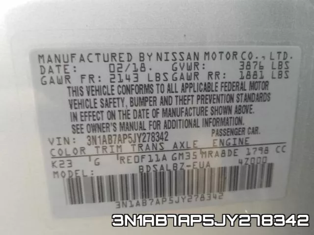 3N1AB7AP5JY278342 фото 2