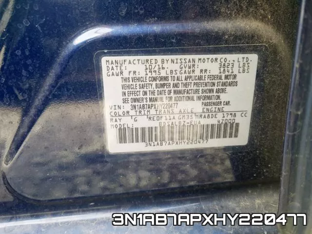 3N1AB7APXHY220477 фото 2