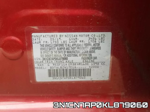 3N1CN7AP0KL879060 фото 2