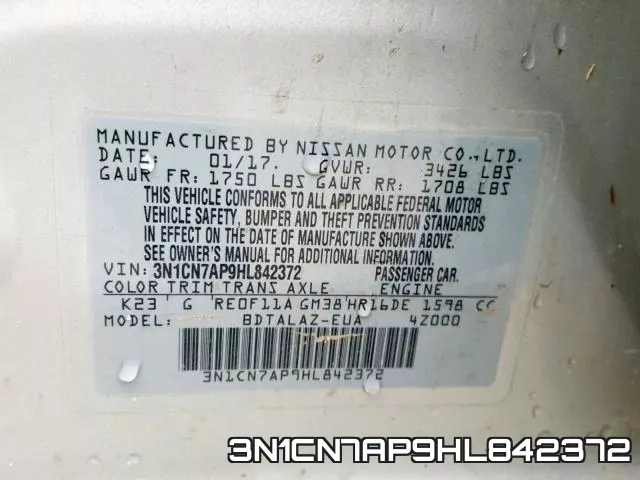 3N1CN7AP9HL842372 фото 2