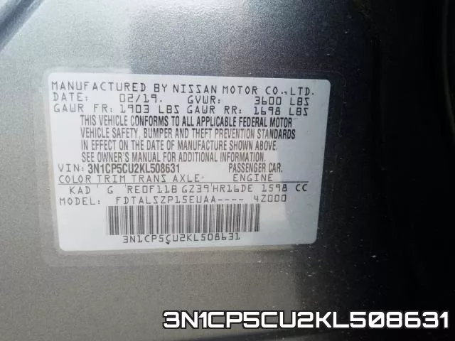 3N1CP5CU2KL508631 фото 2