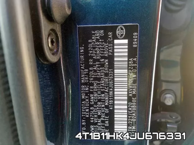 4T1B11HK4JU676331 фото 2