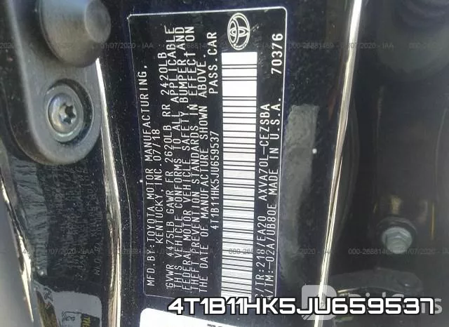 4T1B11HK5JU659537 фото 10