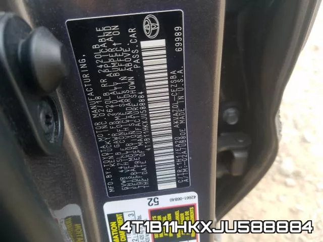 4T1B11HKXJU588884 фото 2
