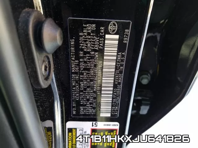 4T1B11HKXJU641826 фото 2